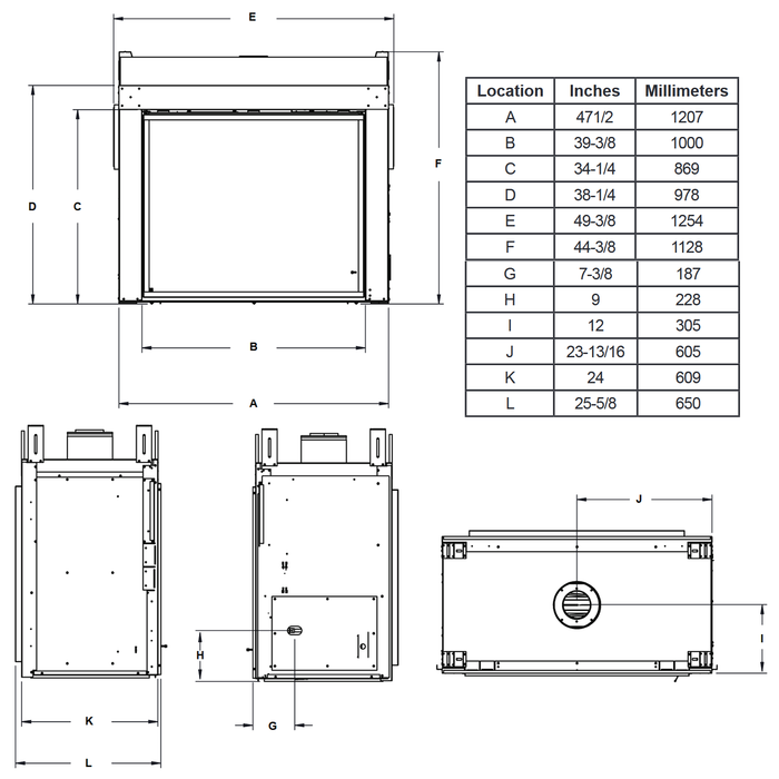 Majestic Fortress 36 Indoor/Outdoor See-Through Gas Fireplace | ODFORTG-36 - Majestic - Ambient Home