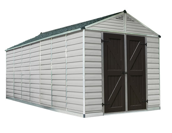 Palram - Canopia 8'W x 16'D Plastic Shed Kit w/ Skylight Roof - Tan (HG9816T) - Palram - Ambient Home