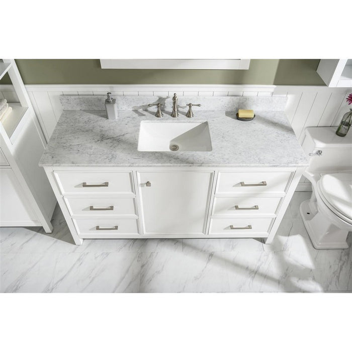 Legion Furniture WLF2160S-W 60 Inch White Finish Single Sink Vanity Cabinet with Carrara White Top - Legion Furniture - Ambient Home