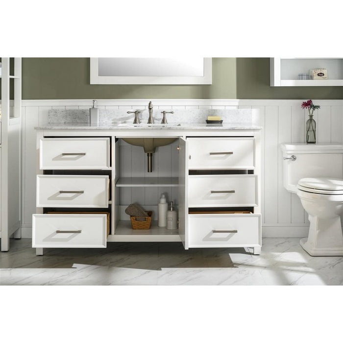 Legion Furniture WLF2160S-W 60 Inch White Finish Single Sink Vanity Cabinet with Carrara White Top - Legion Furniture - Ambient Home