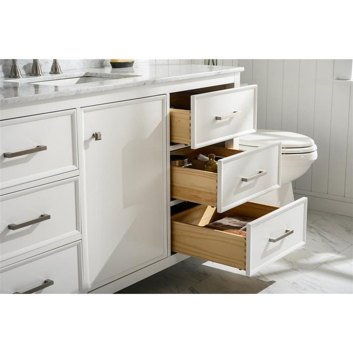 Legion Furniture WLF2160S-W 60 Inch White Finish Single Sink Vanity Cabinet with Carrara White Top - Legion Furniture - Ambient Home