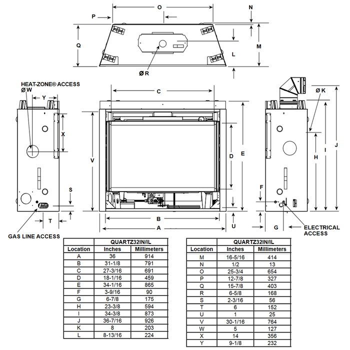 Majestic Quartz 32 Direct Vent Gas Fireplace - QUARTZ32 - Majestic - Ambient Home