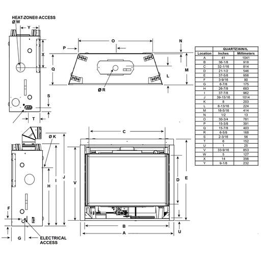 Majestic Quartz 36 Direct Vent Gas Fireplace - QUARTZ36 - Majestic - Ambient Home