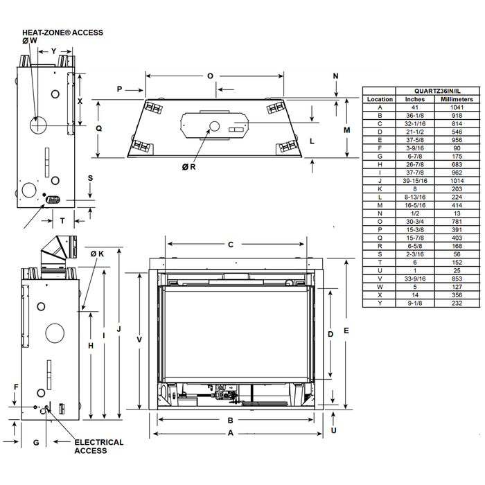 Majestic Quartz 36 Direct Vent Gas Fireplace - QUARTZ36 - Majestic - Ambient Home