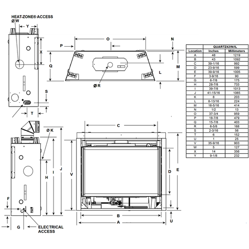 Majestic Quartz 42 Direct Vent Gas Fireplace - QUARTZ42 - Majestic - Ambient Home