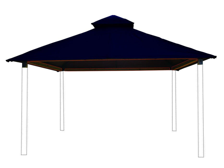 Riverstone Industries 14 ft. sq. ACACIA Gazebo Roof Framing and Mounting Kit With OutDURA Canopy - Riverstone - Ambient Home