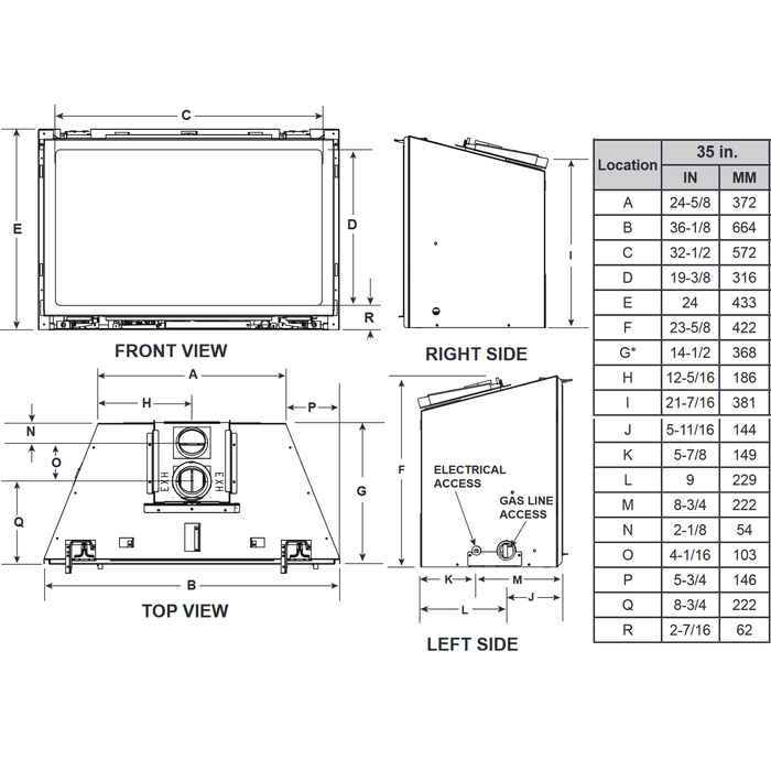 Majestic Ruby 35 Direct Vent Gas Insert - RUBY35 - Majestic - Ambient Home