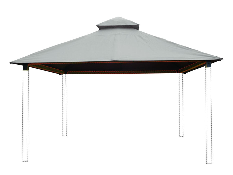 Riverstone Industries 14 ft. sq. ACACIA Gazebo Roof Framing and Mounting Kit With OutDURA Canopy - Riverstone - Ambient Home