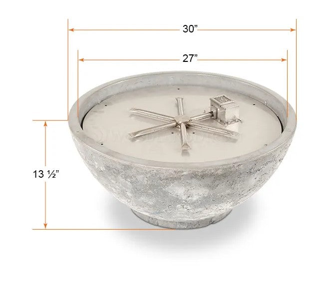 Firegear Sanctuary 3 - Gas Fire Bowl, 29" Diameter x 14"H- Raven - Firegear - Ambient Home