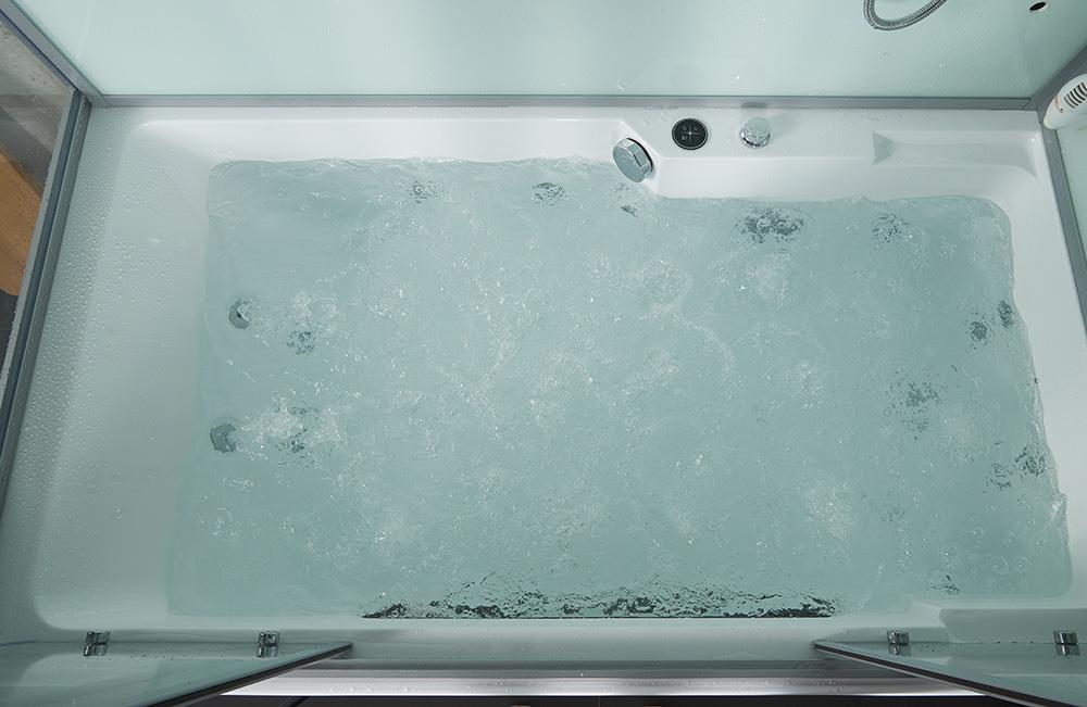 Maya Bath Catania Platinum Black-Steam Shower Tub Combo w/ Smart TV - 71" × 38" × 88" - Maya Bath - Ambient Home