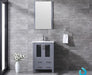 Lexora Volez 24" - Dark Grey Single Bathroom Vanity (Options: Integrated Top, White Integrated Square Sink and 22" Mirror w/ Faucet) - Lexora - Ambient Home