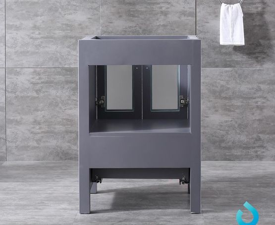 Lexora Volez 24" - Dark Grey Single Bathroom Vanity (Options: Integrated Top, White Integrated Square Sink and 22" Mirror w/ Faucet) - Lexora - Ambient Home