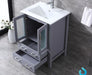 Lexora Volez 24" - Dark Grey Single Bathroom Vanity (Options: Integrated Top, White Integrated Square Sink and 22" Mirror w/ Faucet) - Lexora - Ambient Home