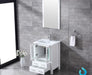 Lexora Volez 24"  - White Single Bathroom Vanity (Options: Integrated Top, White Integrated Square Sink and 22" Mirror w/ Faucet) - Lexora - Ambient Home