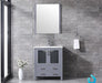 Lexora Volez 30" - Dark Grey Single Bathroom Vanity (Options: Integrated Top, White Integrated Square Sink and 28" Mirror w/ Faucet) - Lexora - Ambient Home