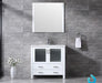 Lexora Volez 36" - White Single Bathroom Vanity (Options: Integrated Top, White Integrated Square Sink and 34" Mirror w/ Faucet) - Lexora - Ambient Home