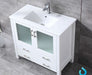 Lexora Volez 36" - White Single Bathroom Vanity (Options: Integrated Top, White Integrated Square Sink and 34" Mirror w/ Faucet) - Lexora - Ambient Home