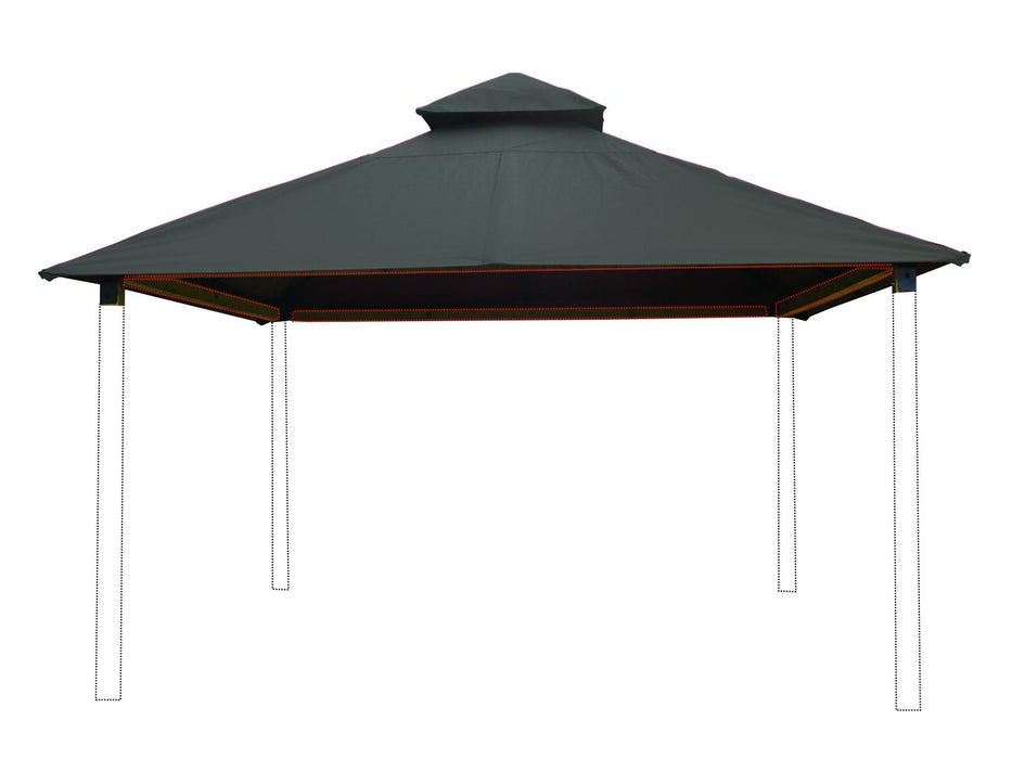 Riverstone Industries 14 ft. sq. ACACIA Gazebo Roof Framing and Mounting Kit With OutDURA Canopy - Riverstone - Ambient Home