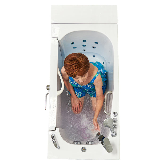 Ella's Bubble Transfer 26 – Outward Swing Door Wheelchair Accessible Acrylic Walk-In Bathtub with 2″ Dual Drain (26″W x 52″L) - Ella's Bubbles - Ambient Home