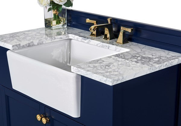 Ancerre Designs Adeline Bath Vanity with Marble Vanity Top in Carrara White with White Basin - Ancerre Designs - Ambient Home