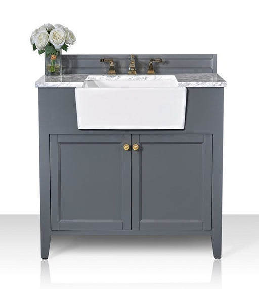 Ancerre Designs Adeline Bath Vanity with Marble Vanity Top in Carrara White with White Basin - Ancerre Designs - Ambient Home