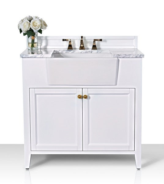 Ancerre Designs Adeline Bath Vanity with Marble Vanity Top in Carrara White with White Basin - Ancerre Designs - Ambient Home