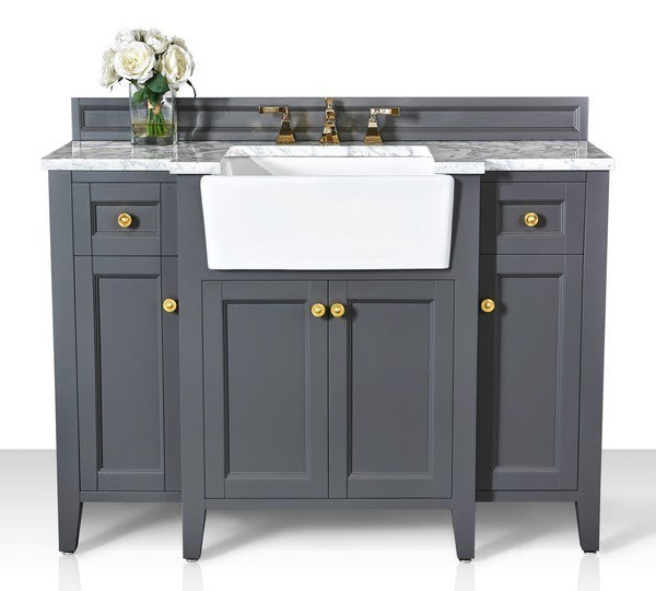 Ancerre Designs Adeline Bath Vanity with Marble Vanity Top in Carrara White with White Basin - Ancerre Designs - Ambient Home