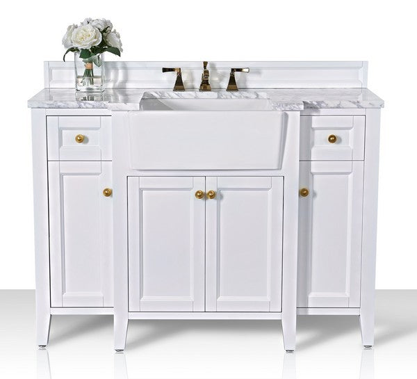 Ancerre Designs Adeline Bath Vanity with Marble Vanity Top in Carrara White with White Basin - Ancerre Designs - Ambient Home