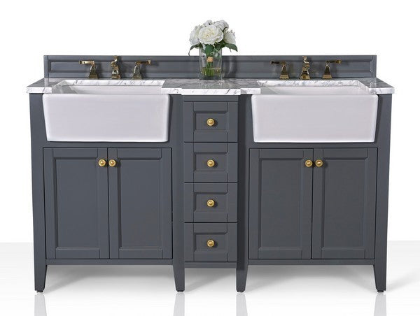 Ancerre Designs Adeline Bath Vanity with Marble Vanity Top in Carrara White with White Basin - Ancerre Designs - Ambient Home