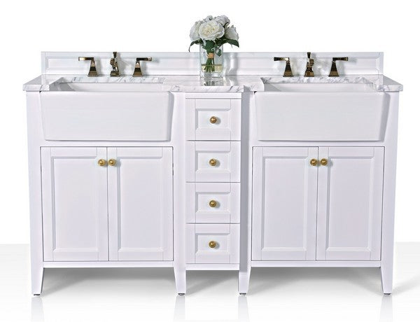Ancerre Designs Adeline Bath Vanity with Marble Vanity Top in Carrara White with White Basin - Ancerre Designs - Ambient Home