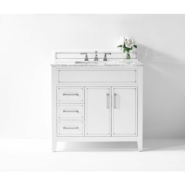 Ancerre Designs Aspen Vanity with Top in Carrara Marble with White Basin - Ancerre Designs - Ambient Home