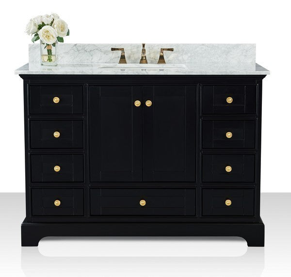 Ancerre Designs Audrey Vanity in White with Marble Vanity Top in White with White Basin - Ancerre Designs - Ambient Home
