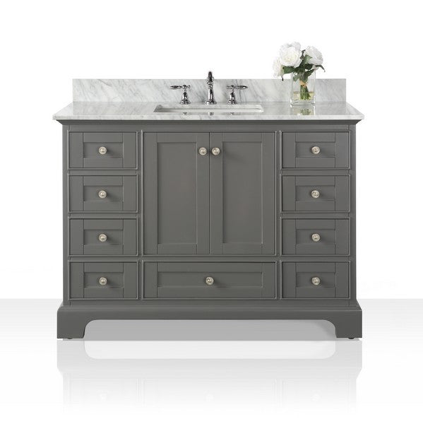 Ancerre Designs Audrey Vanity in White with Marble Vanity Top in White with White Basin - Ancerre Designs - Ambient Home