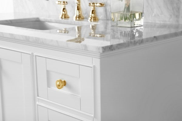 Ancerre Designs Audrey Vanity in White with Marble Vanity Top in White with White Basin - Ancerre Designs - Ambient Home