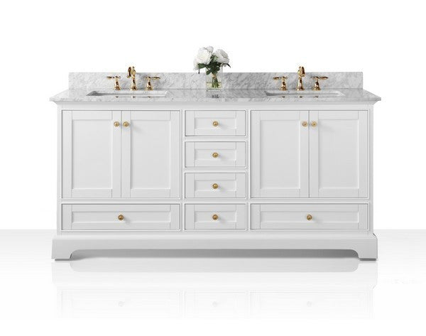 Ancerre Designs Audrey Vanity in White with Marble Vanity Top in White with White Basin - Ancerre Designs - Ambient Home