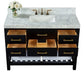 Ancerre Designs Elizabeth Vanity with Marble Vanity Top in Carrara White with White Basin - Ancerre Designs - Ambient Home