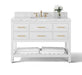 Ancerre Designs Elizabeth Vanity with Marble Vanity Top in Carrara White with White Basin - Ancerre Designs - Ambient Home