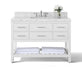 Ancerre Designs Elizabeth Vanity with Marble Vanity Top in Carrara White with White Basin - Ancerre Designs - Ambient Home