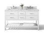 Ancerre Designs Elizabeth Vanity with Marble Vanity Top in Carrara White with White Basin - Ancerre Designs - Ambient Home