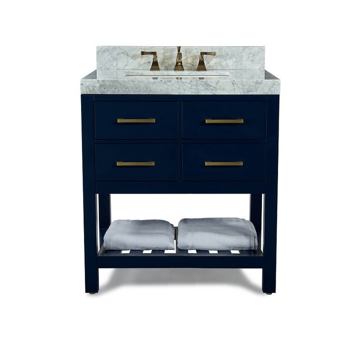 Ancerre Designs Elizabeth Vanity with Marble Vanity Top in Carrara White with White Basin - Ancerre Designs - Ambient Home