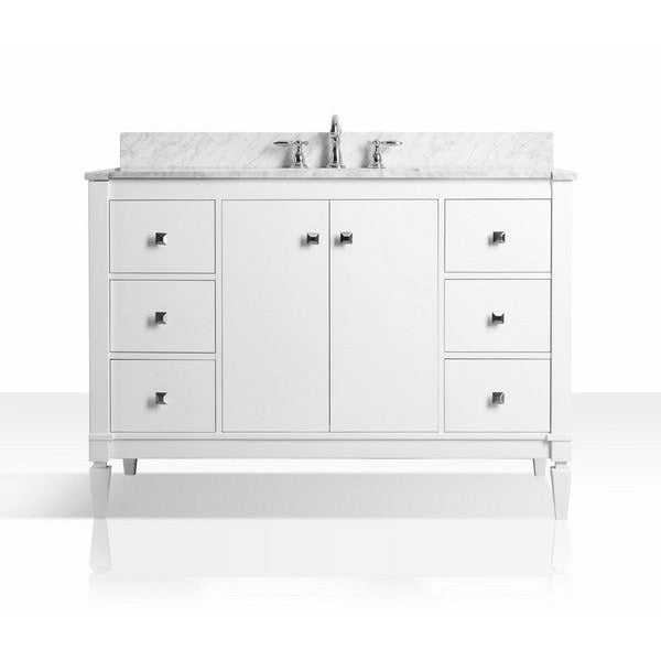 Ancerre Designs Kayleigh Vanity with Marble Vanity Top in Carrera White with White Basin - Ancerre Designs - Ambient Home