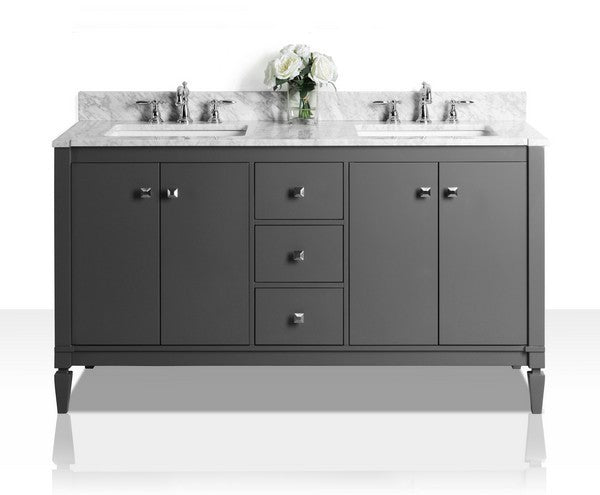 Ancerre Designs Kayleigh Vanity with Marble Vanity Top in Carrera White with White Basin - Ancerre Designs - Ambient Home