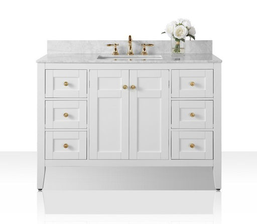 Ancerre Designs Maili Vanity with Marble Vanity Top in Carrara White with White Basin - Ancerre Designs - Ambient Home