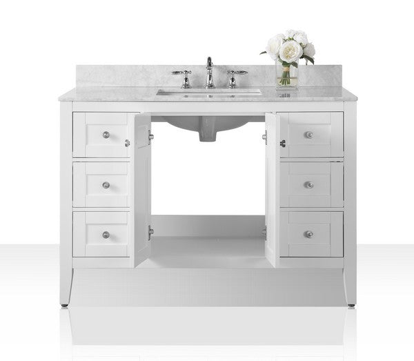 Ancerre Designs Maili Vanity with Marble Vanity Top in Carrara White with White Basin - Ancerre Designs - Ambient Home