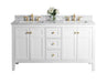 Ancerre Designs Maili Vanity with Marble Vanity Top in Carrara White with White Basin - Ancerre Designs - Ambient Home