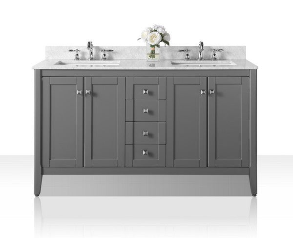 Ancerre Designs Shelton Vanity with Marble Vanity Top in Carrara White with White Basin - Ancerre Designs - Ambient Home