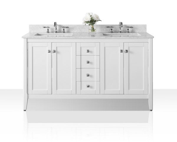 Ancerre Designs Shelton Vanity with Marble Vanity Top in Carrara White with White Basin - Ancerre Designs - Ambient Home