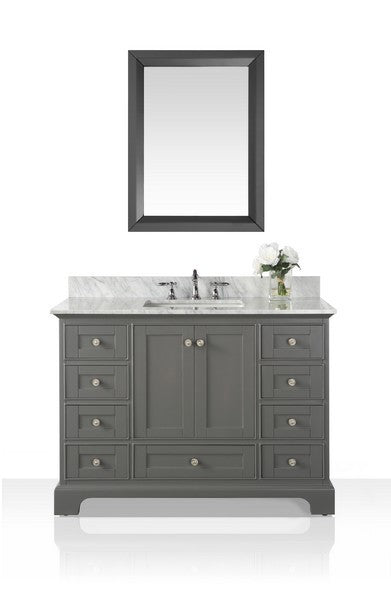 Ancerre Designs Audrey Vanity with Marble Vanity Top in White with White Basin and Gold Hardware with Mirror - Ancerre Designs - Ambient Home