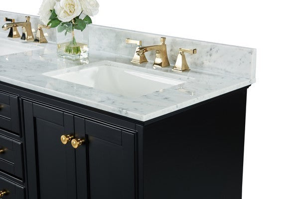 Ancerre Designs Audrey Vanity with Marble Vanity Top in White with White Basin and Gold Hardware with Mirror - Ancerre Designs - Ambient Home