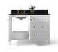 Ancerre Designs Hannah Bath Vanity in White with Quartz Vanity Top in Black with White Basin - VTSM-HANNAH-48-L-W-B-GB - Ancerre Designs - Ambient Home